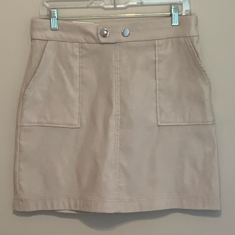 Inc Faux Suede Sand Color Medium Skirt